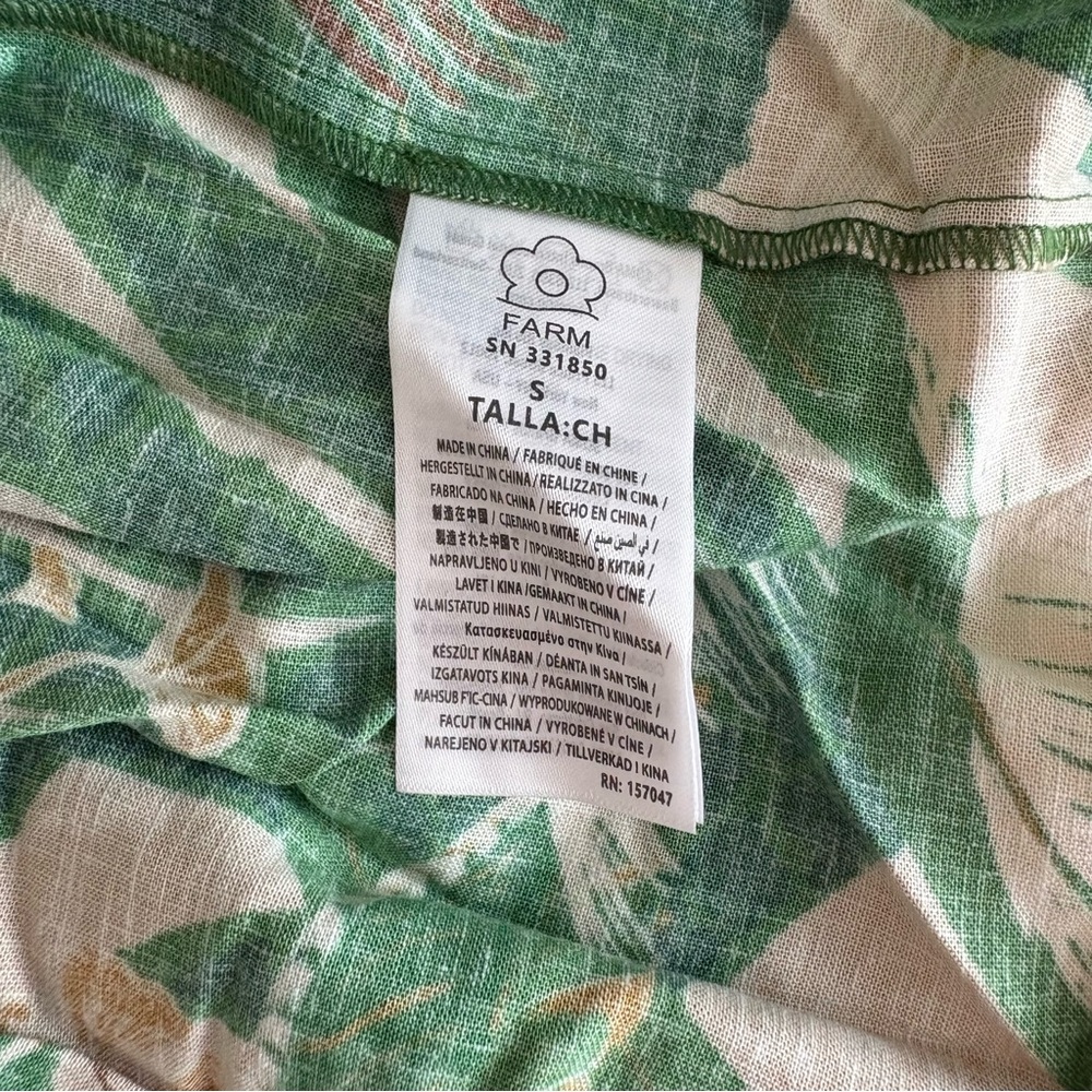 NWOT Farm Rio Beige Tropical Isla Lenzing™ Ecovero™ Euroflax™ Maxi Dress S - Picture 15 of 16
